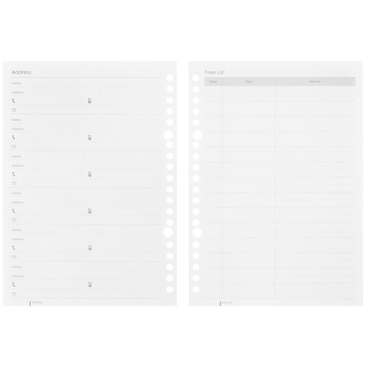 2026年1月始まり 月間 A5 ルーズリーフダイアリー スタンダード