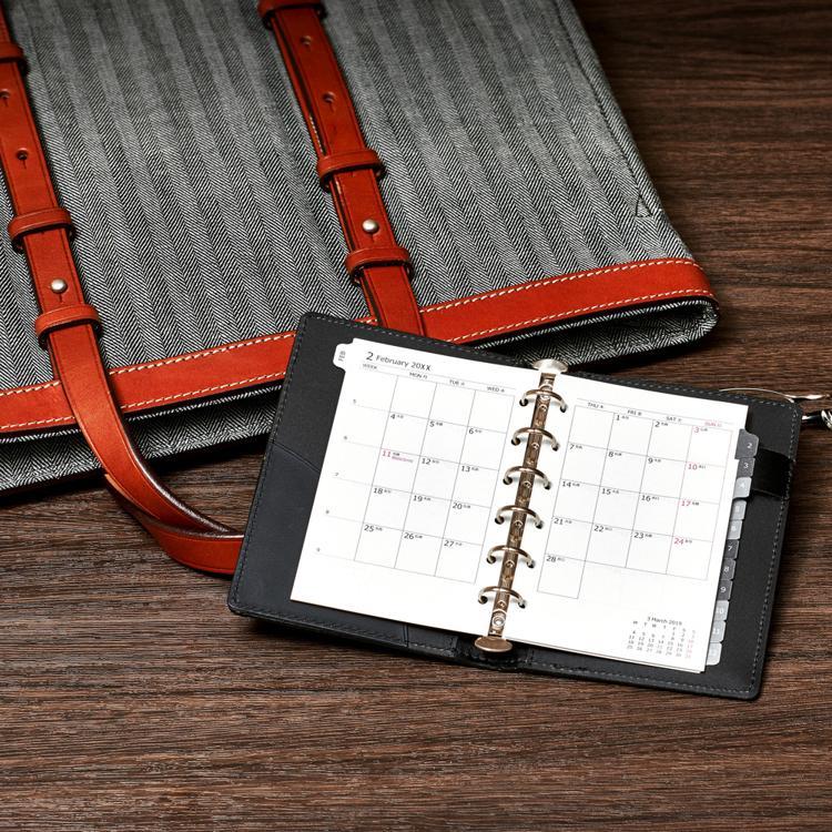 2026年1月始まりシステム手帳用リフィル ミニ6 月間 データプラン カレンダースタイル