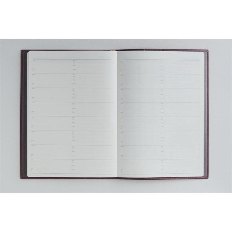 2026年3月始まり手帳 週間ブロック A5 デスクダイアリーカジュアル2(962)レッド