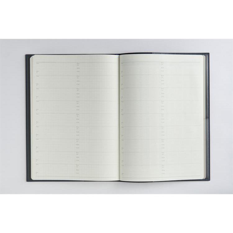 2026年3月始まり手帳 週間バーチカル B5 デスクダイアリーカジュアル(974)ブルーブラック