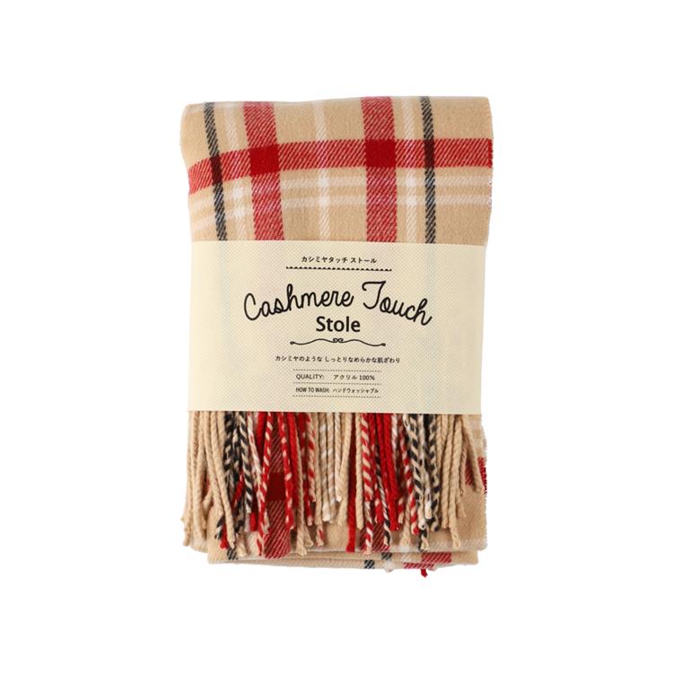 カシミヤタッチストール オンブレチェック ベージュ【ロフト限定】 オンブレチェック/ベージュ