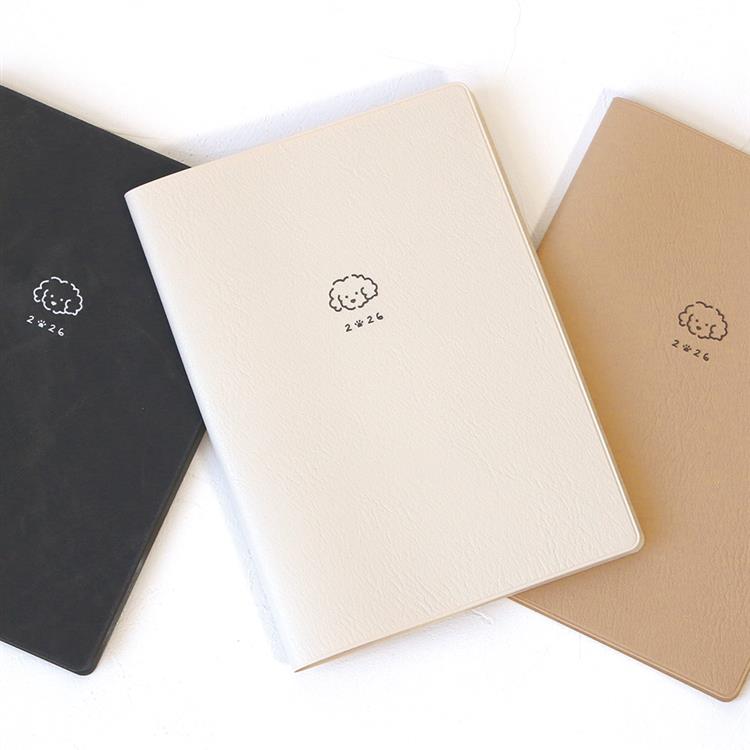 2026年1月始まり手帳 月間 B6 モクモクわんこ ベージュ ベージュ