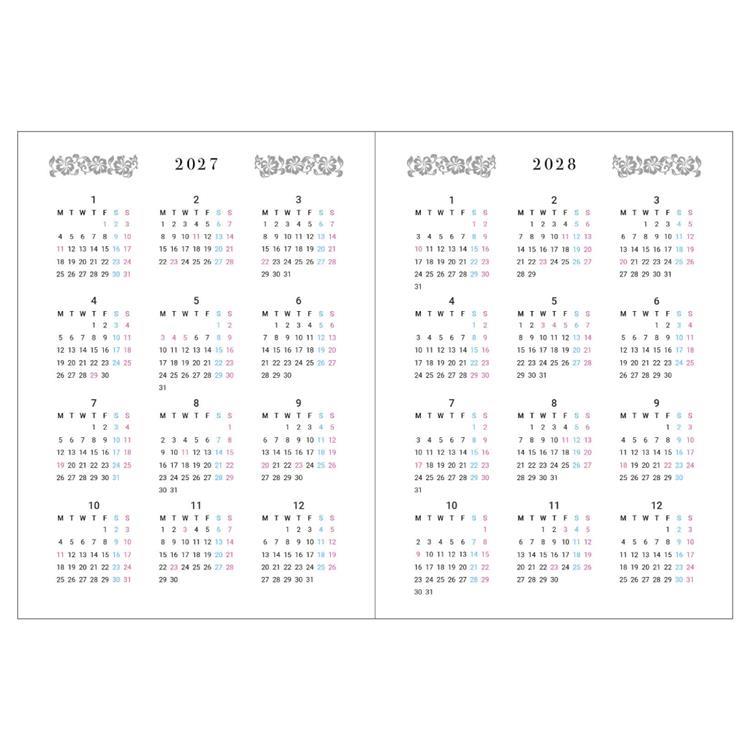 2026年10月始まり手帳 月間 B6薄型 Hawaii Diary ハワイアン ハワイアン