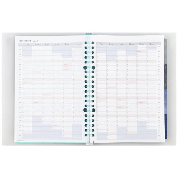 2026年1月始まり 月間 A5 ノートデダイアリー ブルー ブルー