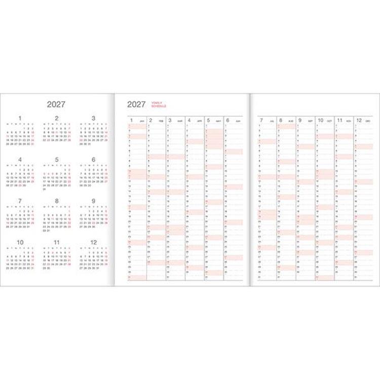 2026年12月始まり手帳 週間バーチカル A5 モーメントプランナー ネイビー ネイビー