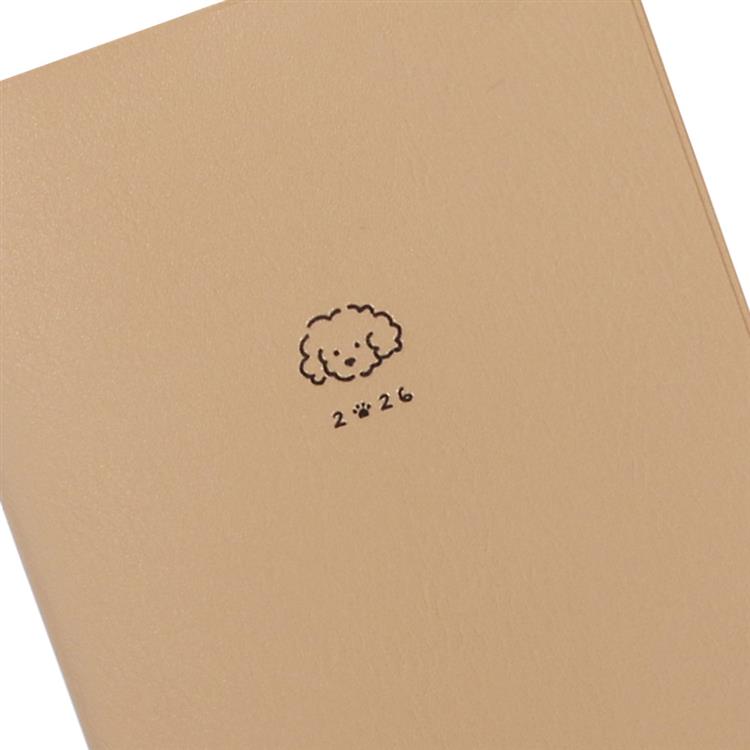 2026年1月始まり手帳 月間 B6 モクモクわんこ ベージュ ベージュ