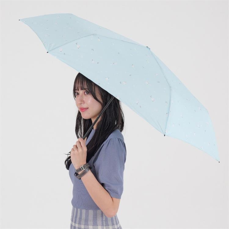 折りたたみ傘 シマエナガ 55cm スマートライトミニ サックス サックス