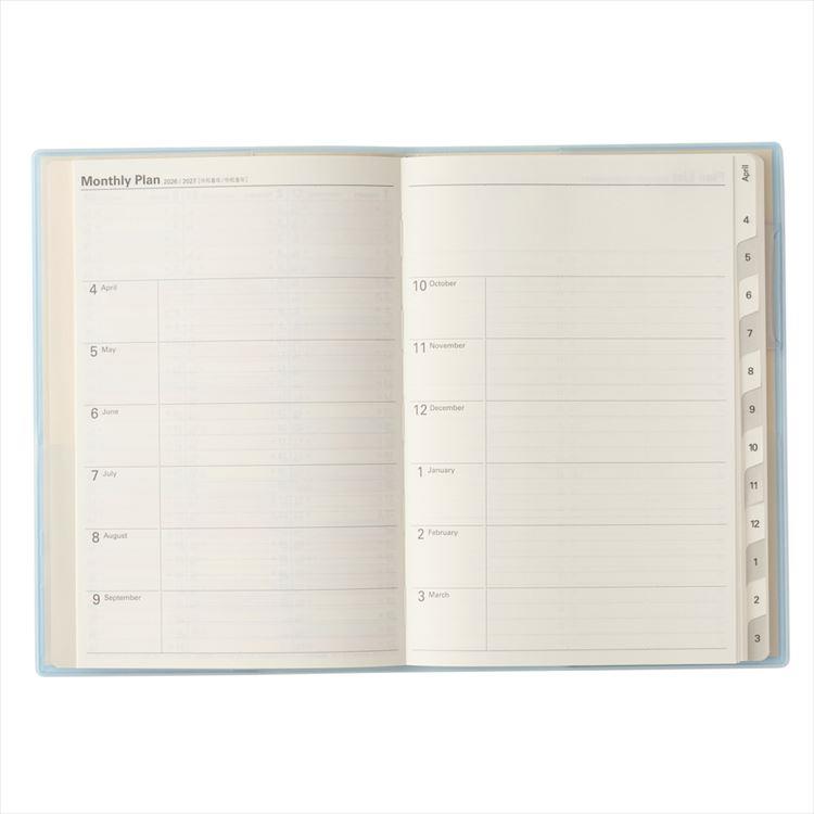 2026年4月始まり手帳 月間 B6 NOLTY アクセス Depot 日曜始まり ブルー ブルー