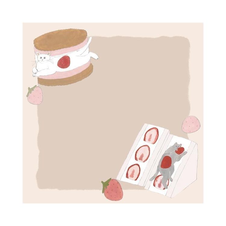 おりがみメモ トビマツショウイチロウ いちごスイーツ いちごスイーツ