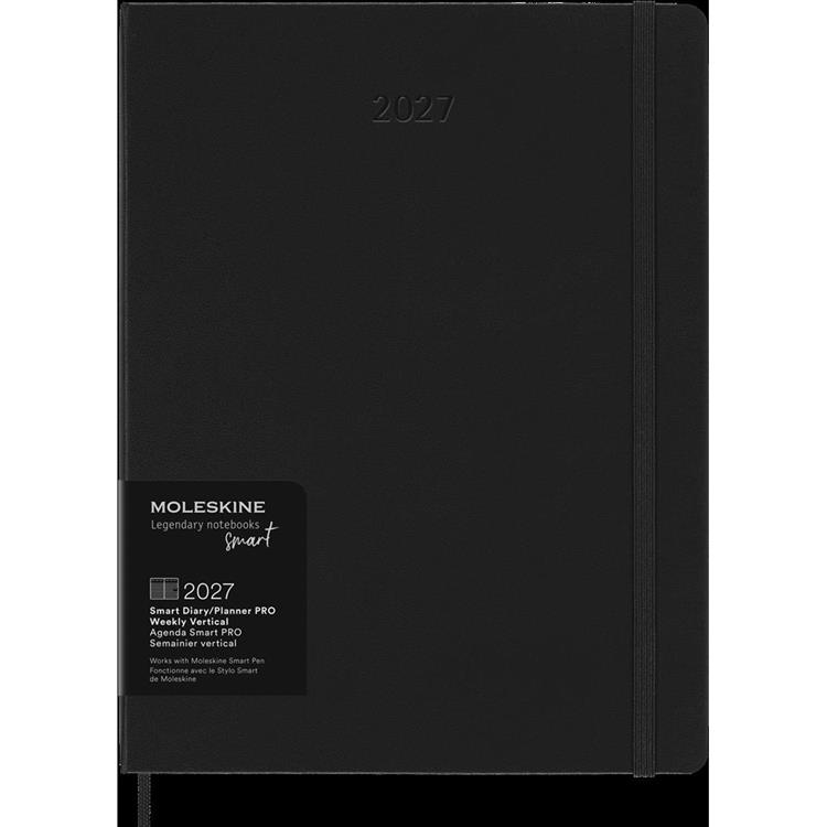 2027年1月始まり手帳 週間バーチカル XLサイズ ハードカバー モレスキン ブラック ブラック