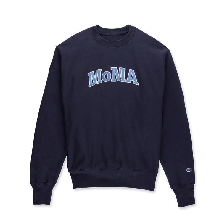 【再入荷】 Champion クルーネックスウェットシャツ MoMA Edition ネイビー トップス