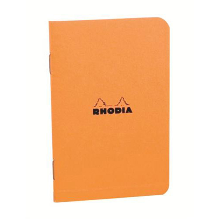 クラシック ホチキス留めミニノート 方眼 オレンジ