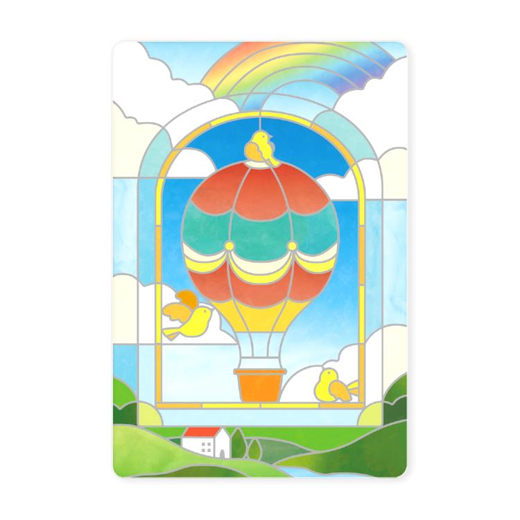 透明カード ステンドグラス 気球 ステンドグラス 気球