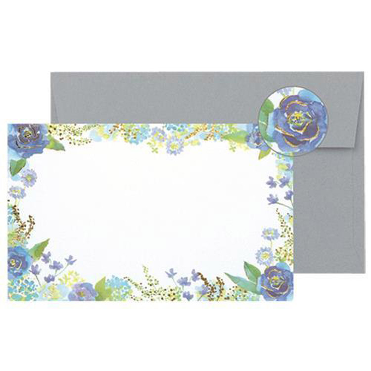 ミニカードセット グリタリングフラワー ブルー