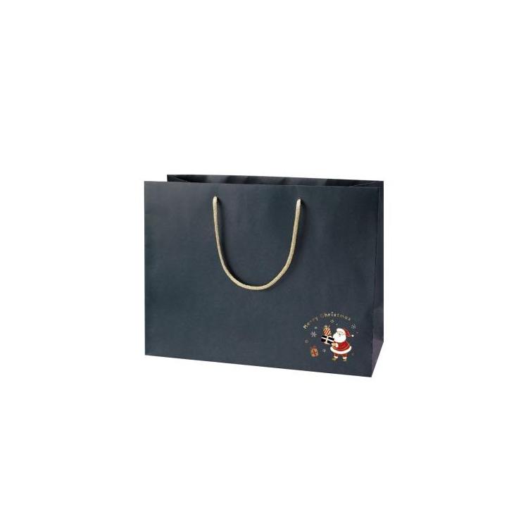 クリスマス 手提げバッグ るんるんサンタ ネイビー 340 ネイビー