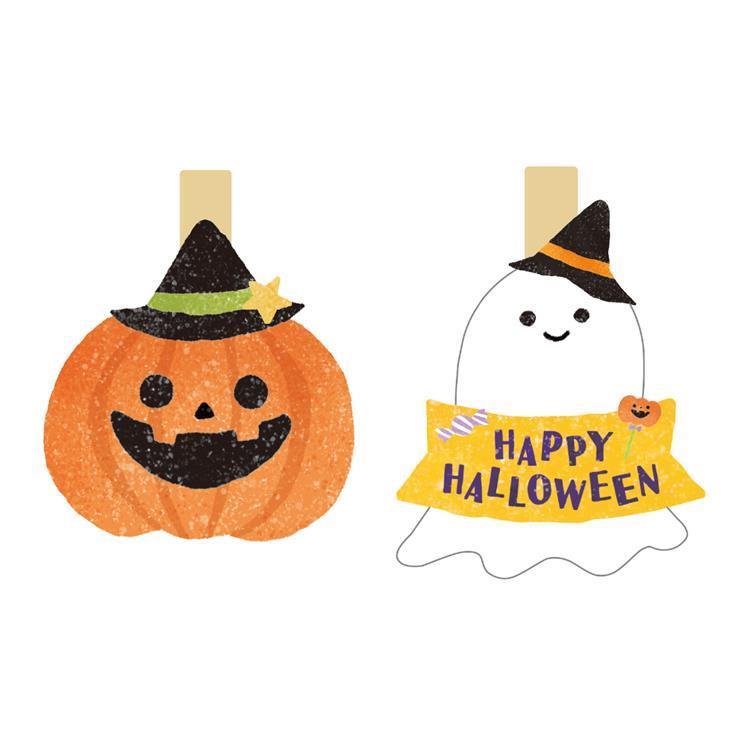 ハロウィン ウッドクリップ チアフル 2P
