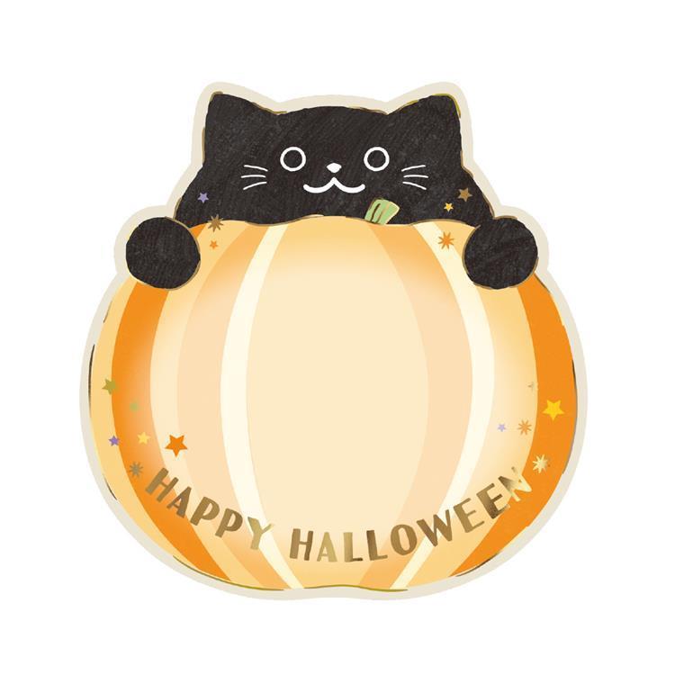 ハロウィン ミニカード まんまる黒猫 まんまる黒猫