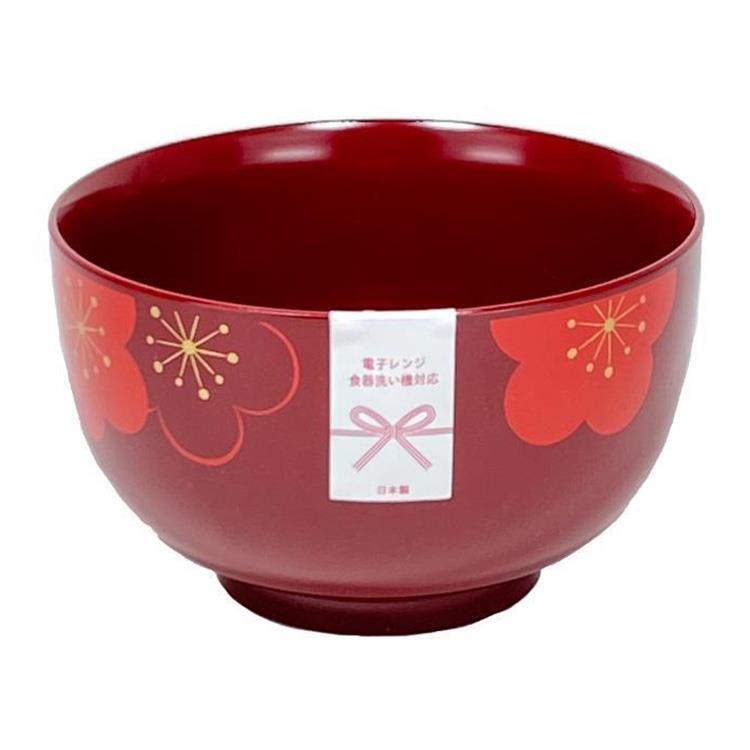 山中塗 どんぶり 福梅 700ml 朱 朱