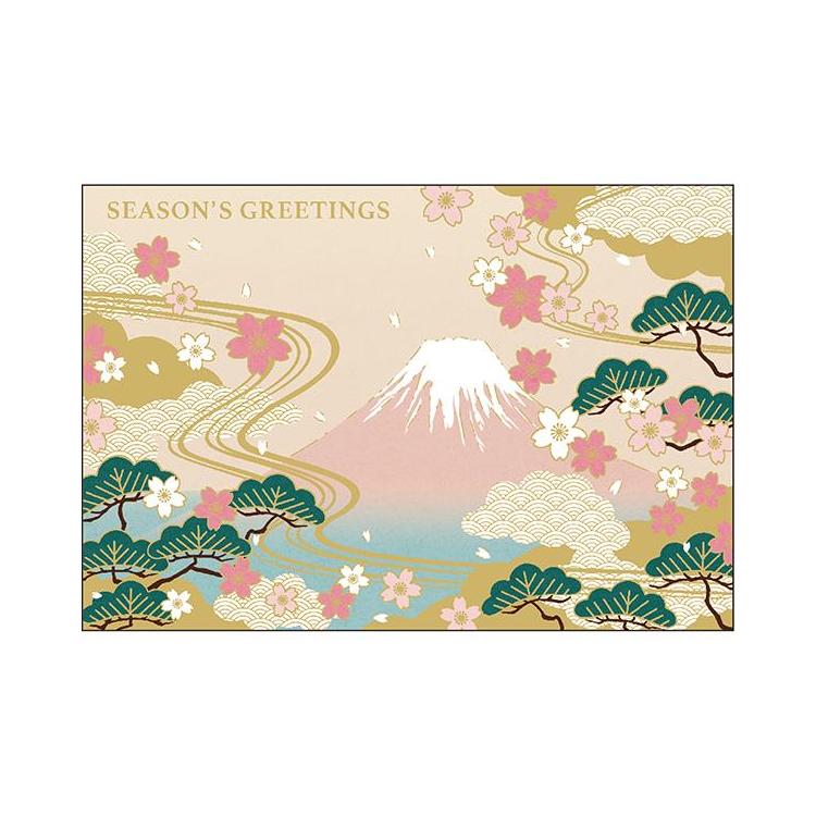 和風フォーマルカード 桜色の富士 桜色の富士