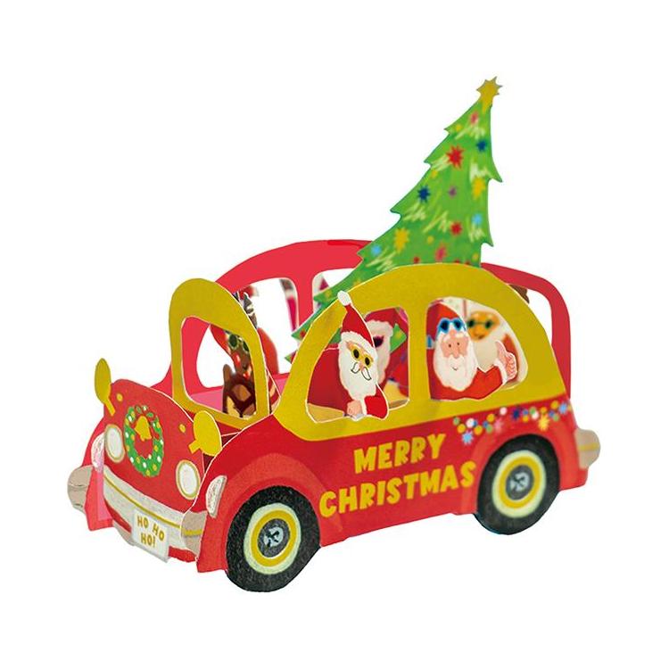 クリスマスカード 立体 パーティーカー サンタ サンタ