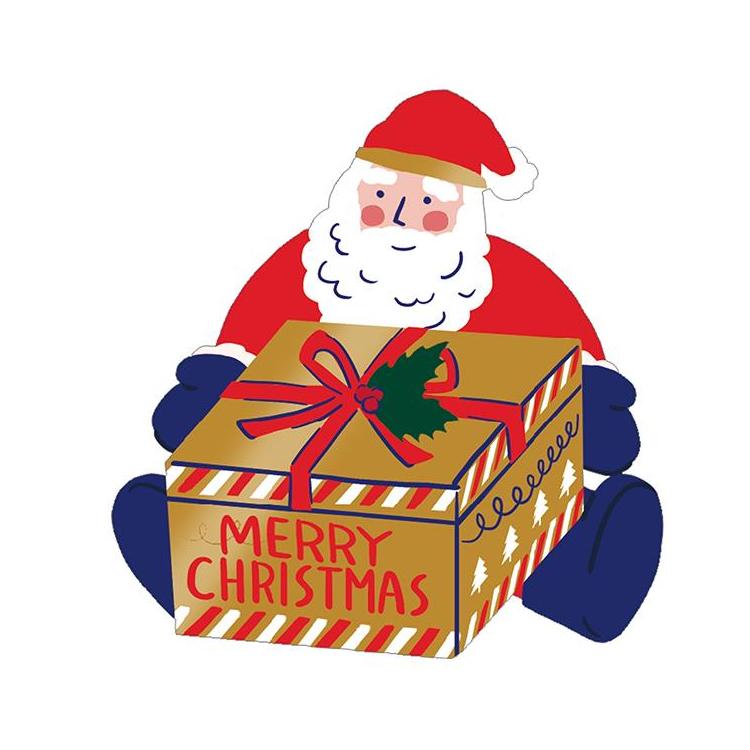 クリスマスカード プレゼントボックス サンタ サンタ