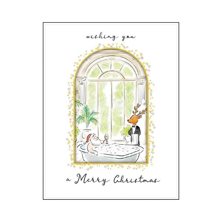 クリスマスカード ラグジュアリーサンタ おふろ おふろ