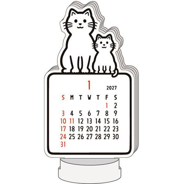 2027年1月始まり ダイカットカレンダー Noritake キャット キャット