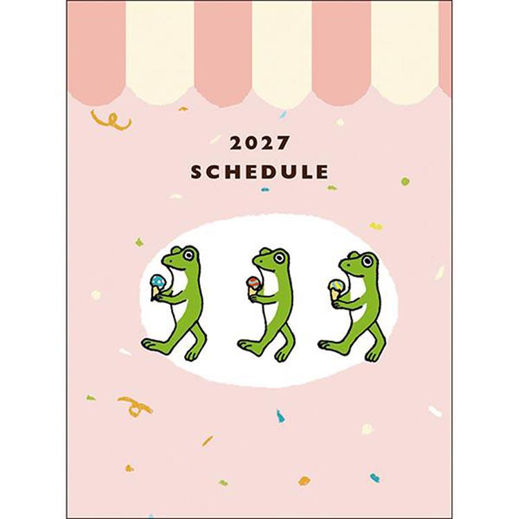 2027年1月始まり手帳 月間 A6 かえるの時間 ピンク ピンク
