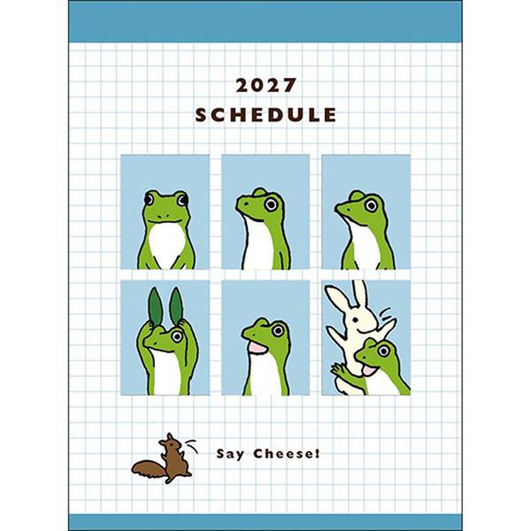 2027年1月始まり手帳 月間 A6 かえるの時間 ブルー ブルー