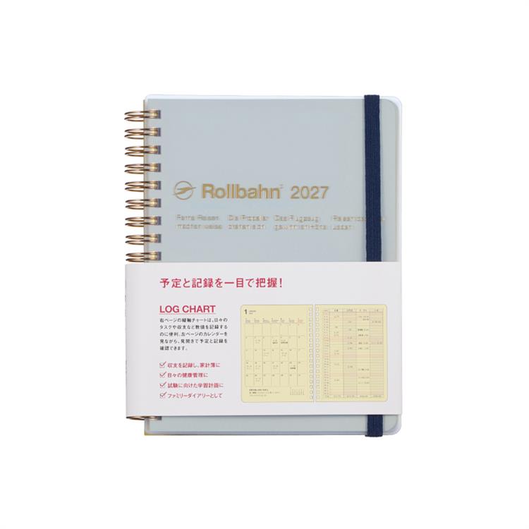 2026年10月始まり手帳 月間 L ロルバーンダイアリー ログチャート クリアブルー クリアブルー