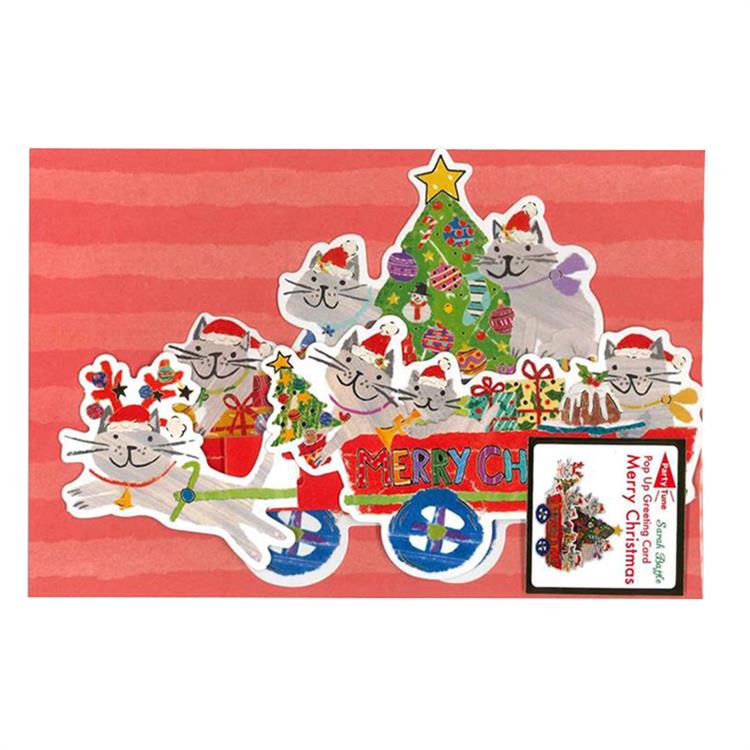 クリスマスカード 立体 サンタキャット サンタキャット