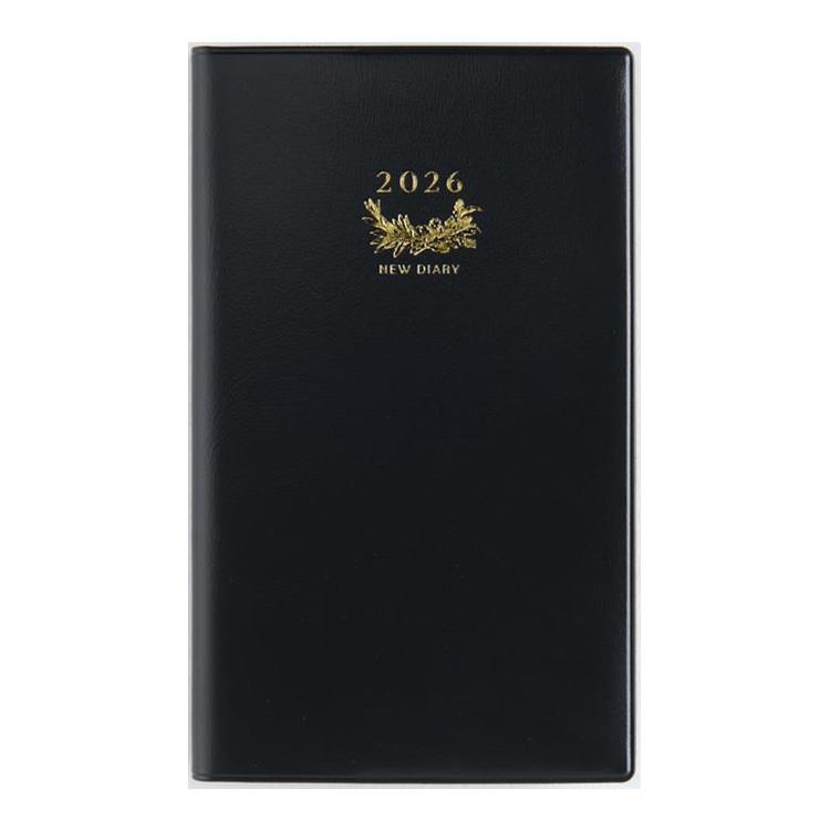 2026年3月始まり手帳 週間レフト B7 ニューダイアリーアルファ1(814)黒