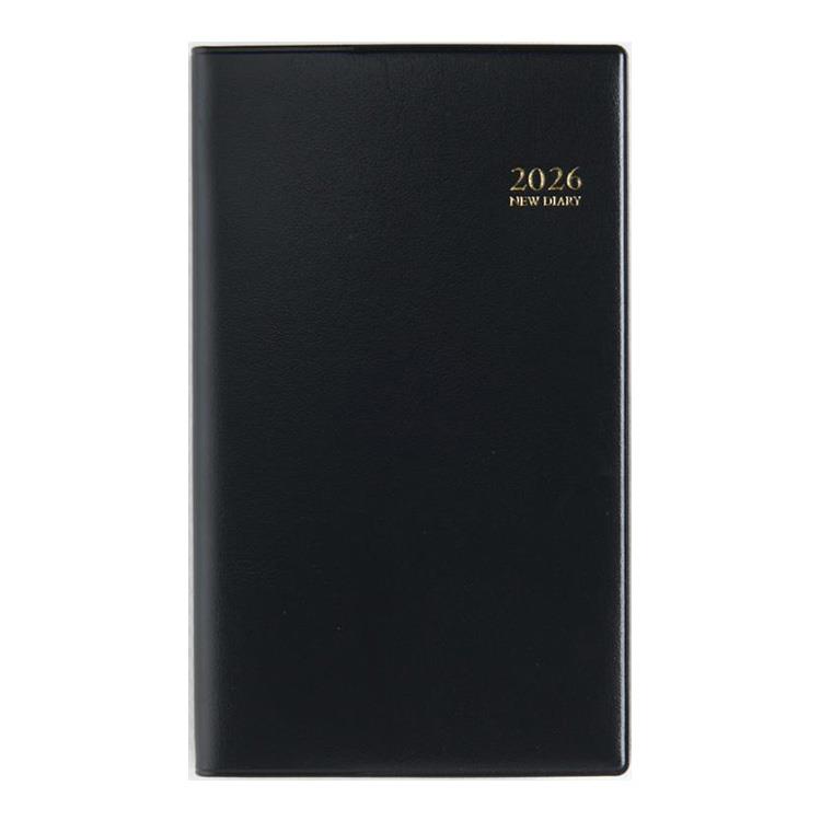 2026年3月始まり手帳 週間ブロック B7 ニューダイアリーアルファ4(816)黒