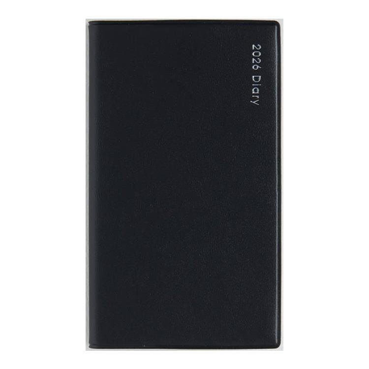 2026年3月始まり手帳 週間ブロック B7 ニューダイアリーミニ3(832)黒