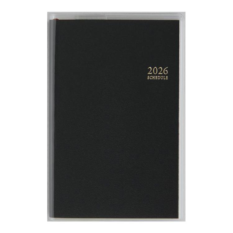 2026年3月始まり手帳 週間レフト B7 ビジネス手帳 小型版 2(844)黒