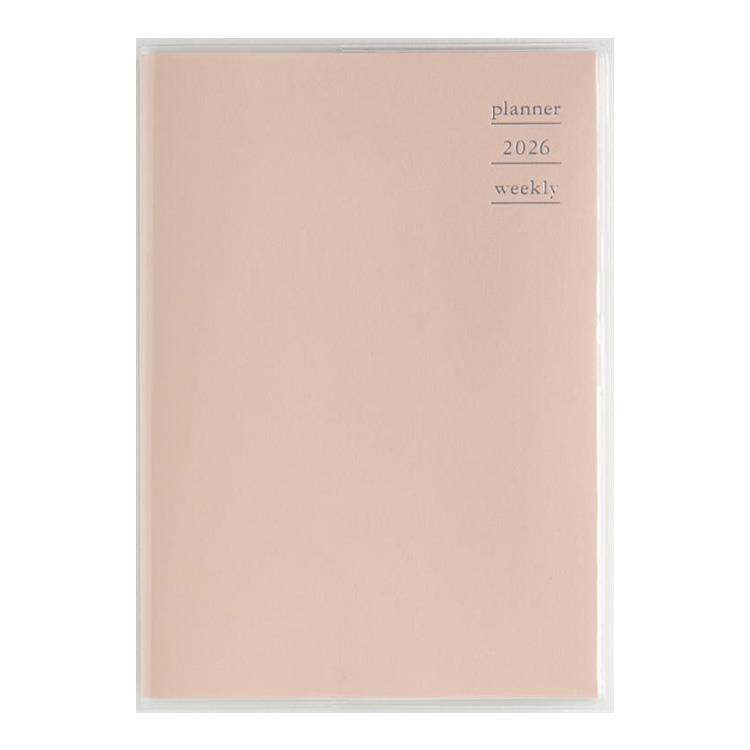 2026年4月始まり手帳 週間ブロック B6 プラーノ1(861)ベビーピーチ