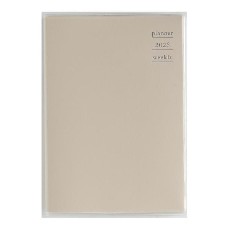 2026年4月始まり手帳 週間バーチカル B6 プラーノ3(863)クレイホワイト