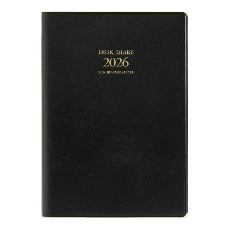 2026年3月始まり手帳 週間レフト A5 デスクダイアリー(912)黒