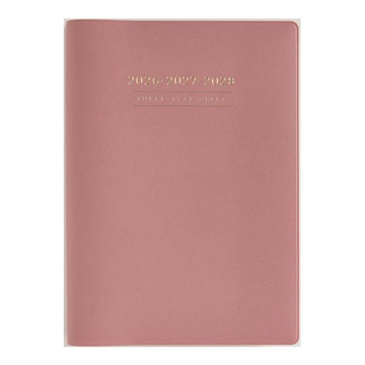 2026年4月始まり手帳 週間ブロック A5 3年卓上日誌(950)ピンク