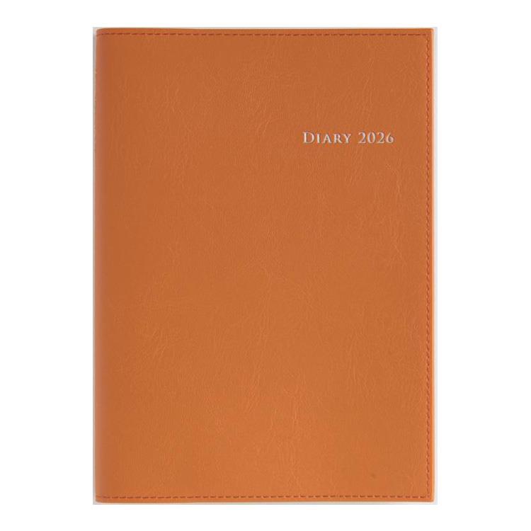 2026年3月始まり手帳 週間レフト A5 デスクダイアリーカジュアル4(964)オレンジ