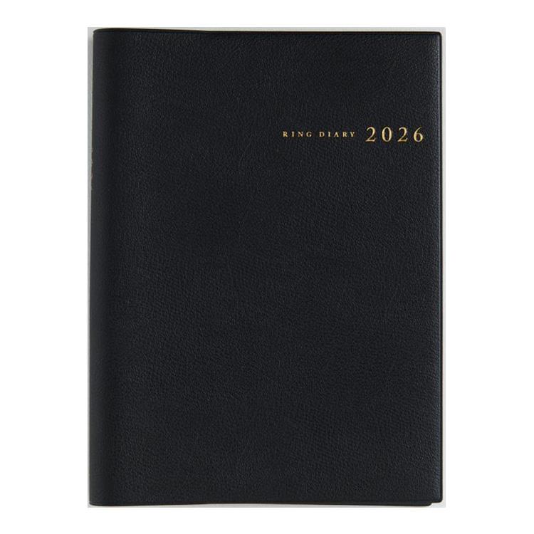 2026年4月始まり手帳 週間レフト A5 リングダイアリー(971)黒