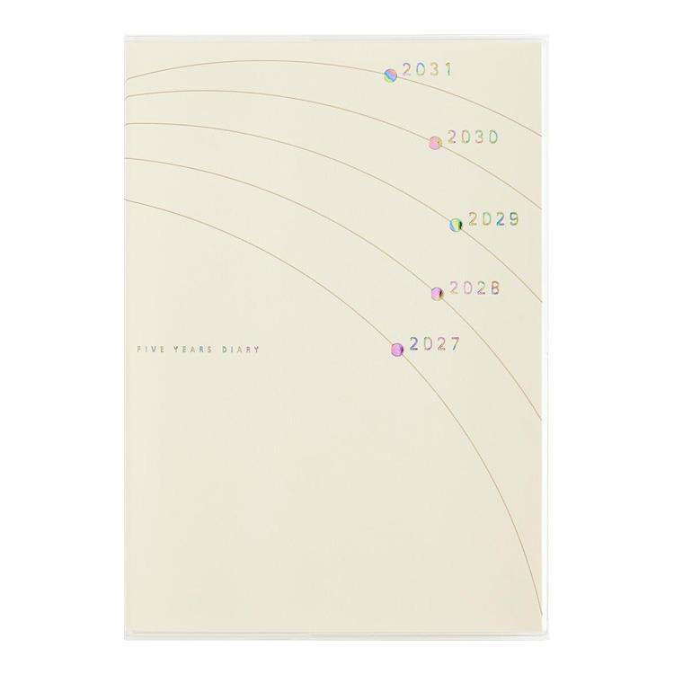 2027年1月始まり 週間ブロック B6 5年日記 （19） ホワイト(ホワイト