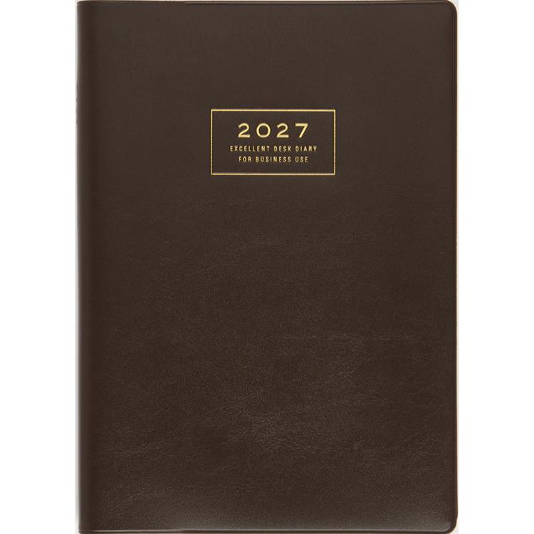 2026年12月始まり 週間レフト A5 ビジネス卓上日誌 茶