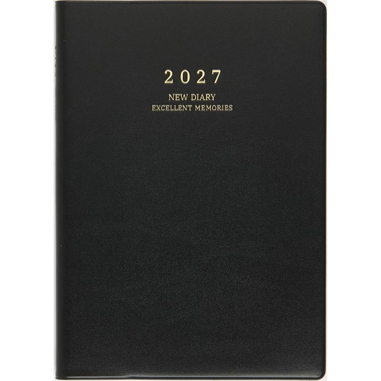 2027年1月始まり手帳 週間ブロック A5 ニューダイアリー 黒