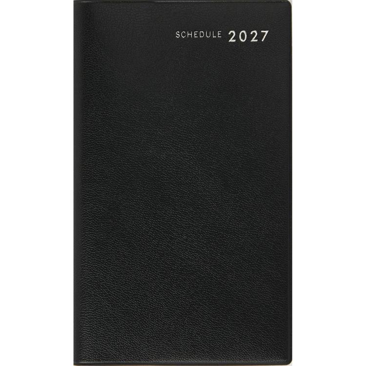 2026年12月始まり手帳 週間バーティカル B7 アルファ12 黒