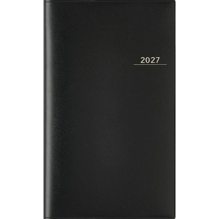 2026年12月始まり手帳 週間ブロック B7 アルファ13 黒