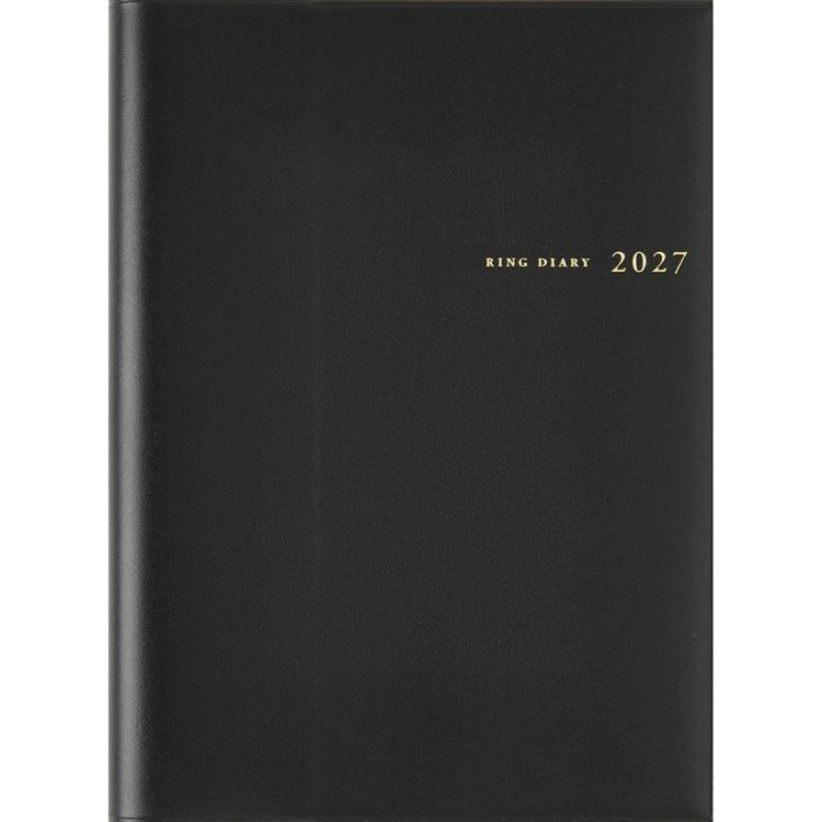 2027年1月始まり 週間レフト A5 リングダイアリー 黒