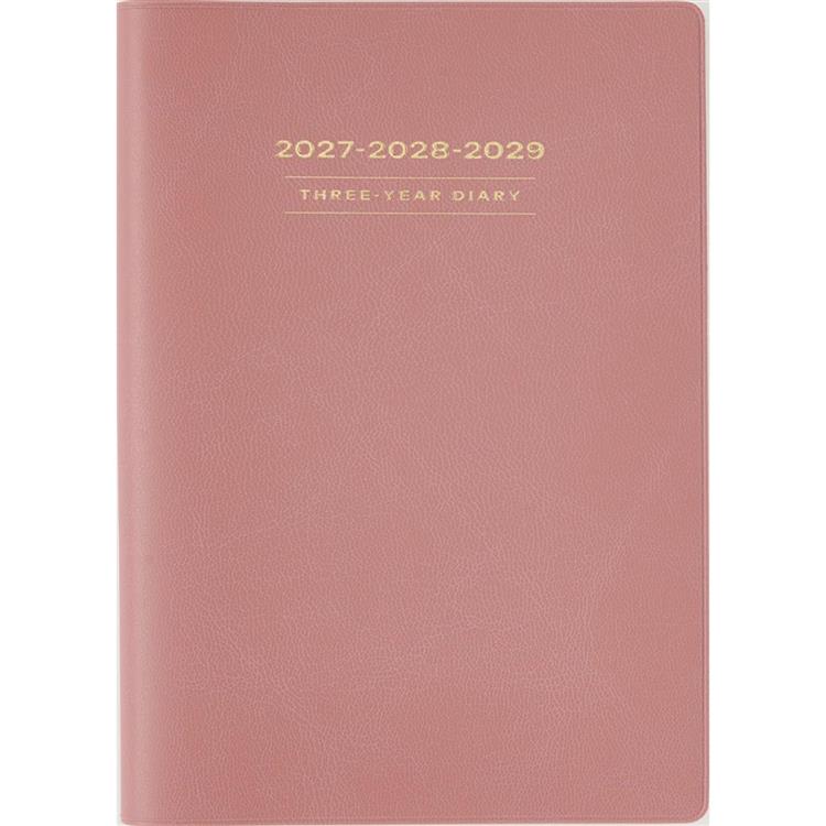 2027年1月始まり手帳 週間ブロック A5 3年卓上日誌 ピンク