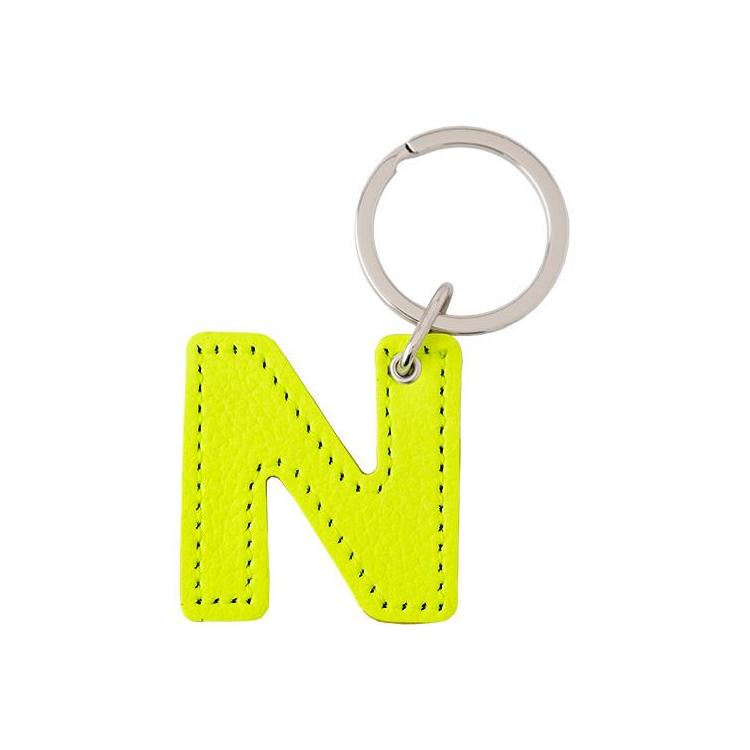アルファベットキーホルダー N ネオンイエロー N:ネオンイエロー