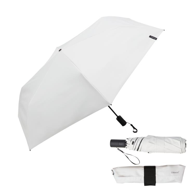 折りたたみ傘 晴雨兼用 自動開閉 COKAGE+ 55cm パールホワイト ホワイト
